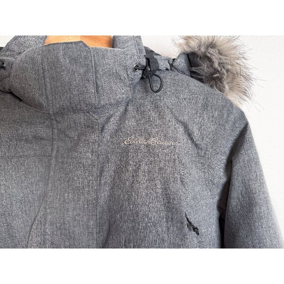 Eddie Bauer Weather Edge 650 Down Gray Hooded Parka Coat Women's Size XS - Picture 5 of 14